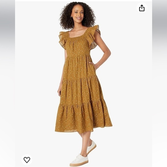 Prairie MADEWELL trendy Tobacco colour peasant/farmhouse maxi prairie boho dress - Picture 4 of 16